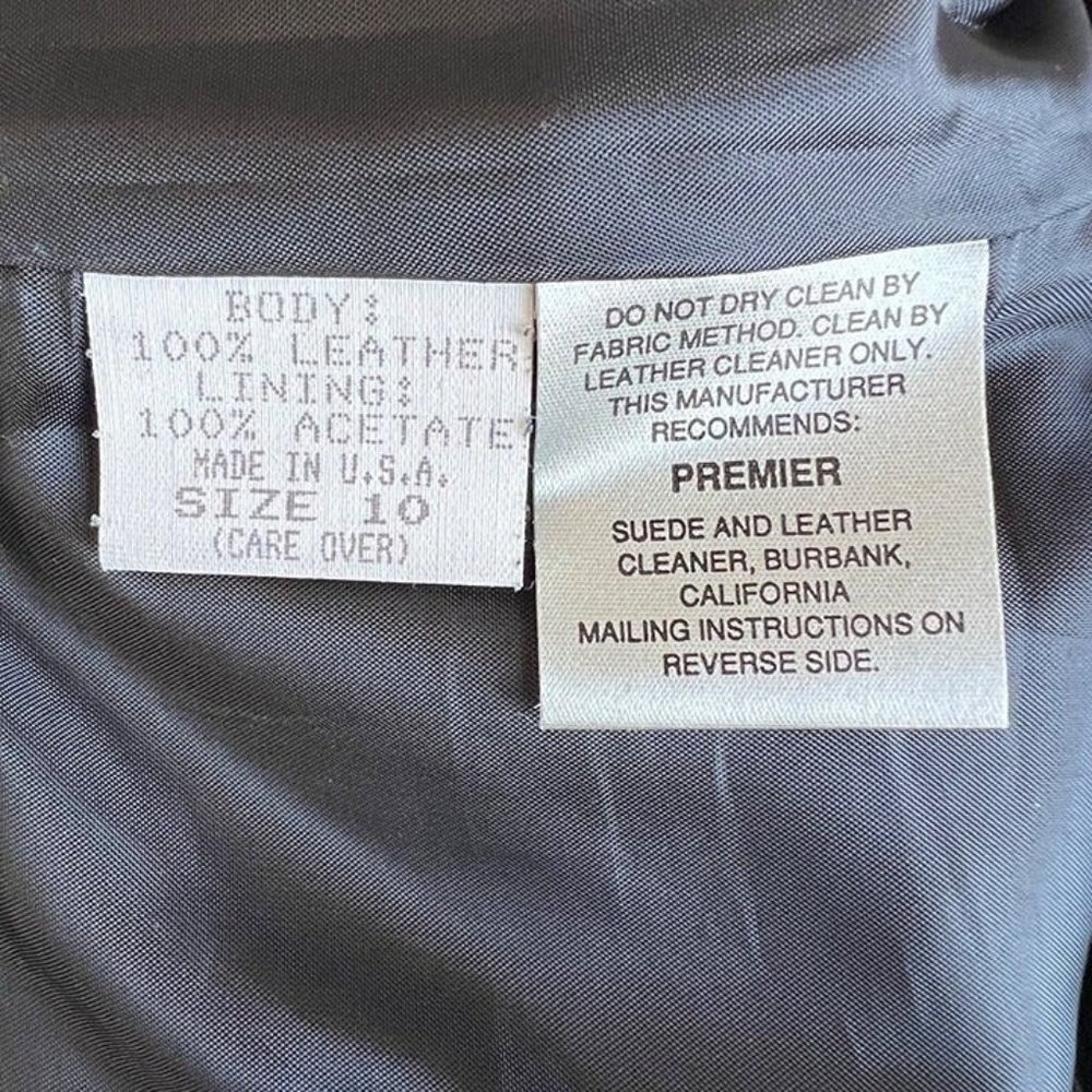 Vintage Serge Black Leather Straight Leg Pants SIze 10 - Picture 10 of 12